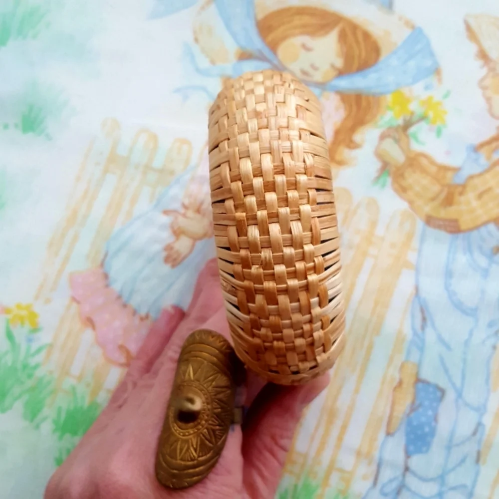 🌙Vtg Rattan Bangle Bracelet - Picture 3 of 10